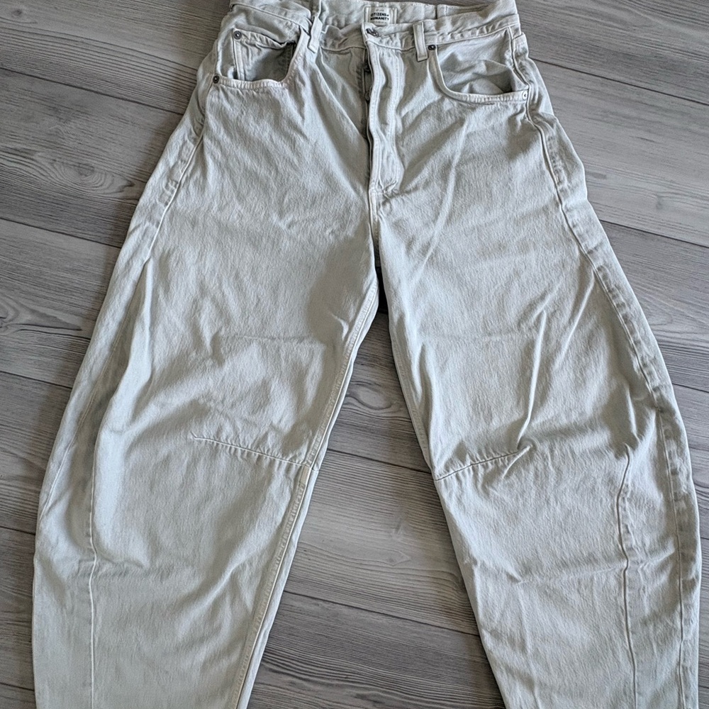 Citizens Of Humanity light green high-rise horseshoe jeans, 28